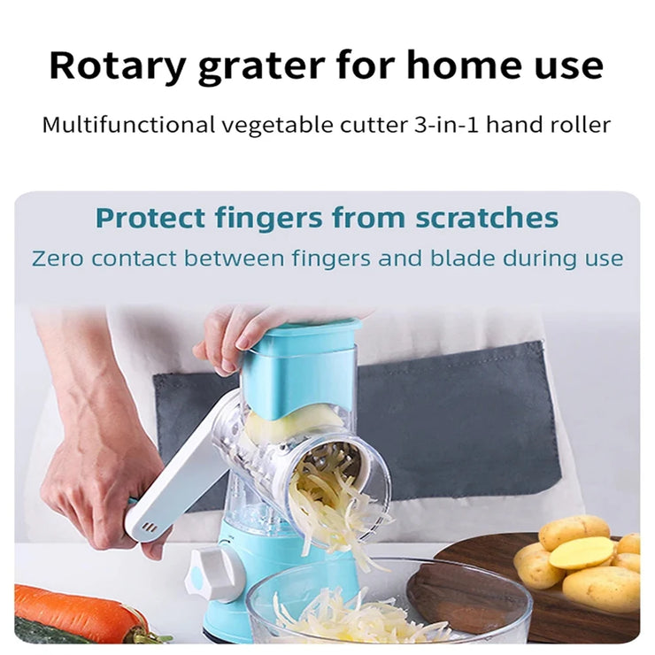 Multifunctional Roller Vegetable Cutter Hand Crank Home Kitchen Shredder Potato Grater