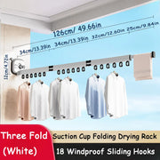 Wall Mount Clothes Drying Rack Foldable Heavy Duty Retractable Closet Laundry Hanger Rotating Folding Extendable Clothesline