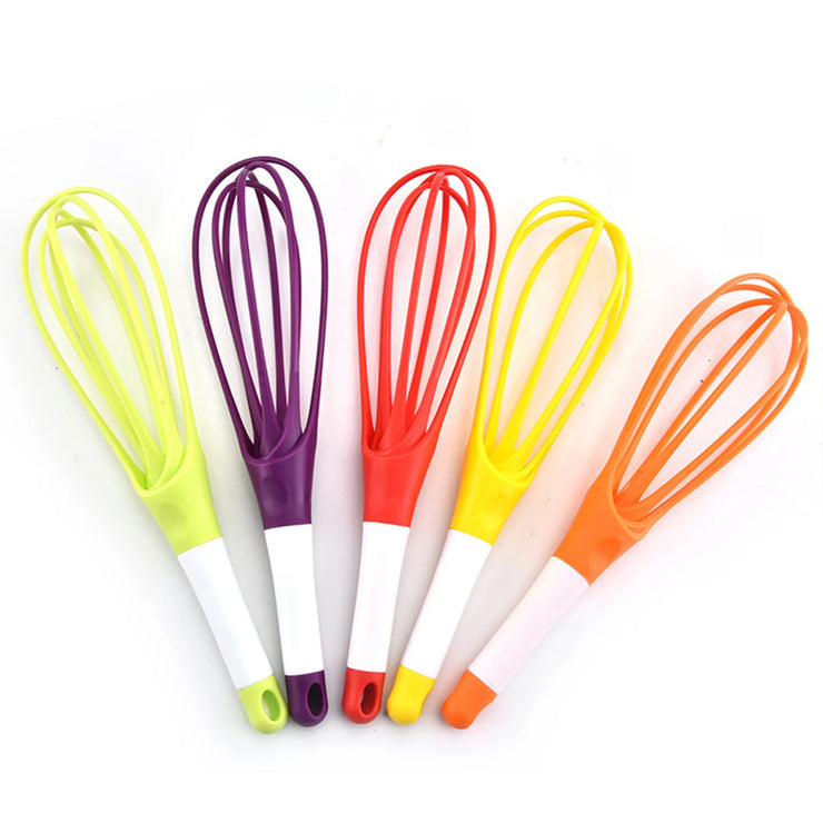 Rotary Whisk Dual Purpose Plastic Folding Storage Mixer Multifunctional Hand Mixer.