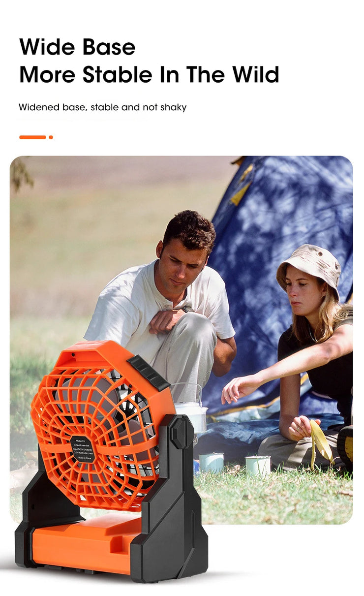 USB Portable Rechargeable Adjustable Speed Lantern Camping Fan With Led Lights For Tent 7800mAh Battery Operated Powered