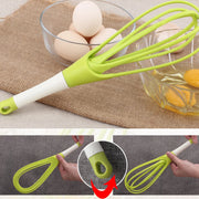 Rotary Whisk Dual Purpose Plastic Folding Storage Mixer Multifunctional Hand Mixer.