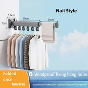 Wall Mount Clothes Drying Rack Foldable Heavy Duty Retractable Closet Laundry Hanger Rotating Folding Extendable Clothesline