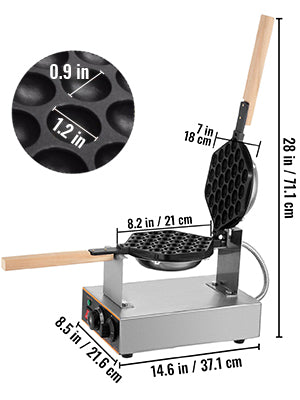 VEVOR Egg Bubble Electric Waffle Maker Nonstick Waffle Making Machine Home Appliance Gaufriers Baking Snack Gaufres Waffle Irons